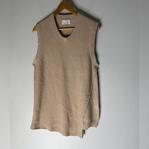Allude Sleeveless Cashmere Pullover Sweater Tan‎ Size XL